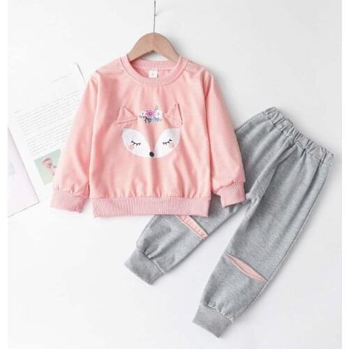 Toddler Baby Girls Clothing Sets 2021 New Autumn Girl Flowers Print Outfits Kids Casual Tracksuit Children Clothing Suit 1-5Y