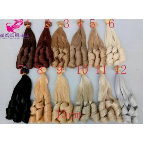 15cm x 100cm blonde coffee black brown natural color curly doll hair for 1/3 1/4 1/6 BJD SD diy doll wigs