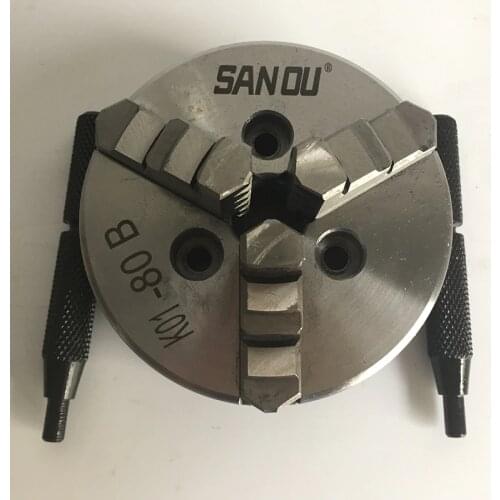 Chuck Wood Lathe K01-80B 3 Jaw Lathe Chuck 80mm With Hardened Steel For Mini Wood Lathe Machine