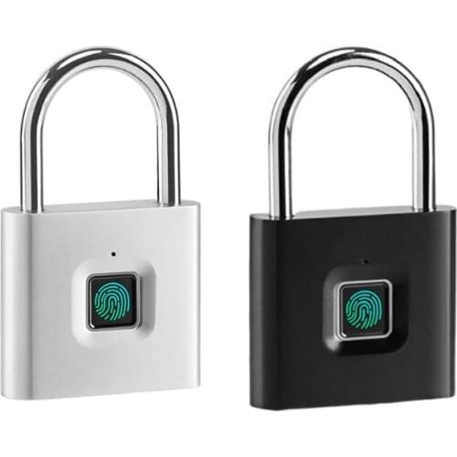 Security Zinc Alloy Metal Fingerprint Keyless Door Lock Smart Biometric Electronic Padlock Anti-theft Waterproof Smart Padlock