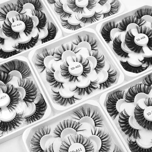 Wholesale 5 Pairs 5D Mink Lashes False Eyelashes Natural/Thick Long Eye Lashes Makeup Beauty Extension Tools Mink Eyelashes