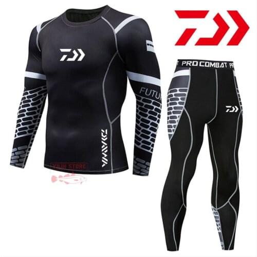 DAIWA Fishing T-shirts Autumn Mens Outdoor Sports Running Mountaineering Fishing Suit Breathable Quick-drying Fishing Clothes