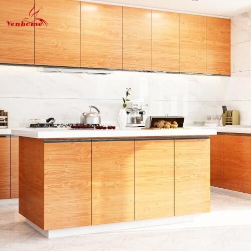 Cherry Wood Grain Self Adhesive Kitchen Cupboard Wallpaper Waterproof Vinyl Wardrobe Sticker Cabinet Furniture Renovation Film