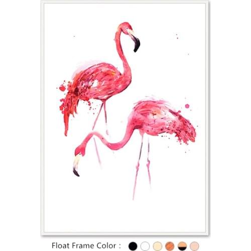 Morden Canvas Print Pink Flamingos illustration Picture For Girls Room Decoration Wall Art