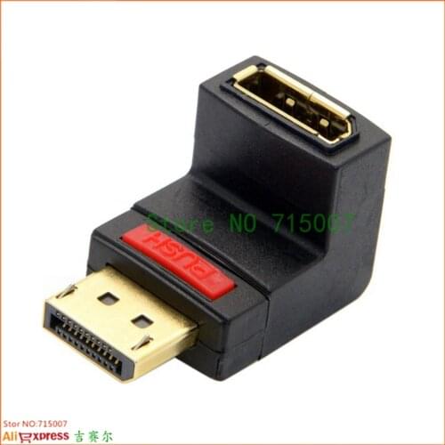 Standard DP 4K 90 Degree Display Port Male to Female Extension Adapter Left Angled Right Angled (left angled)