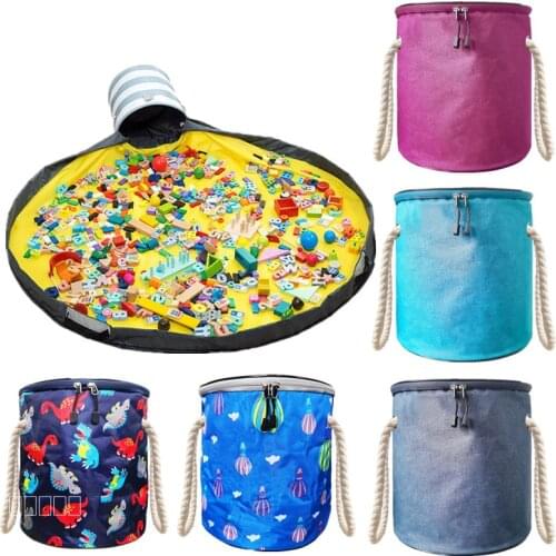 Toy Storage Bag Building Blocks Play Mat Bag Toys Random Bulk Diy City Bricks and Multifunctional Baskets Game Storage Bag