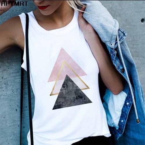 Summer Women Tank Tops 90s Fashion Abstract geometric figures Printing Cartoon Ladies Graphic Top Lady Shirt Female sleeveless