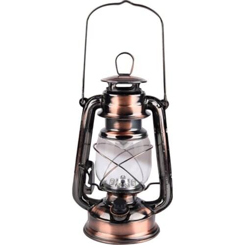 Vintage LED Lamp Lantern Energy Saving Handheld Flashlight with Hanging Hook for Outdoor Camping Home Decor