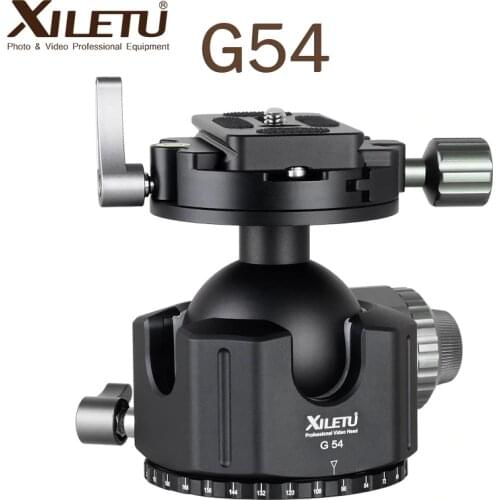 XILETU G-54 Low Center of Gravity Tripod Ball Head Double U Notch ultra-low profile 360° Double Panoramic Heavy Duty Ballhead