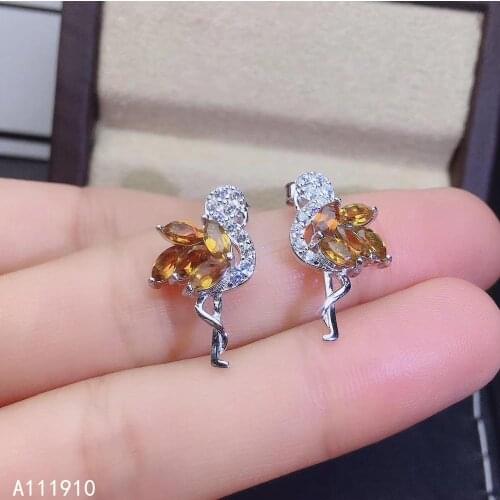 KJJEAXCMY Fine Jewelry 925 Sterling Silver Inlaid Natural Candy Colors Tourmaline Womens Earrings Support Detection Noble