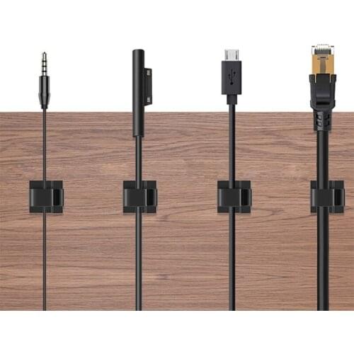 10 Pcs Wire Cord Clips Adhesive Cable Clips Cable Holder Wire Management Square T84D