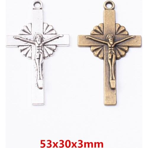 10 pieces of retro metal zinc alloy cross pendant for DIY handmade jewelry necklace making 7179