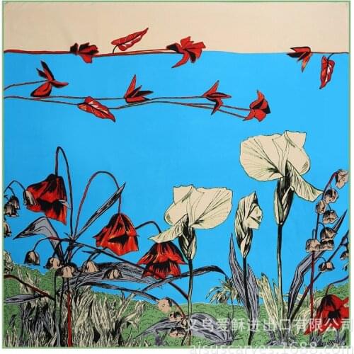 17 colors 130cm*130cm 2018 Silk Twill Luxury Brand Silk Scarf For Women Large Square Scarves Headband fashion Print Shawl Hijab