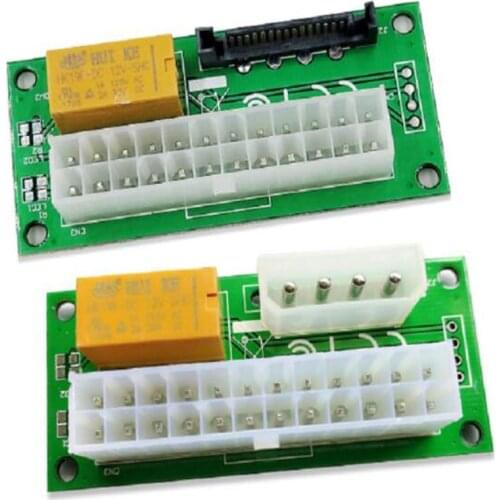 24Pin/20Pin to IDE 4Pin Dual Power Start Board Module Synchronous On Controller Card for PC Chassis