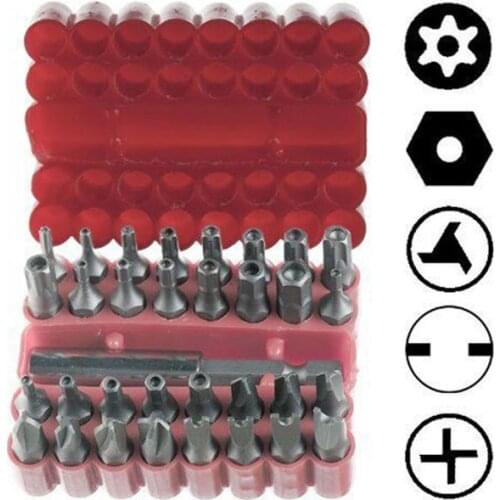 33pcs Torq Torx Hex Star Spanner Tri Wing Screwdriver Magnetic Holder Security Tamper Proof Bit Set