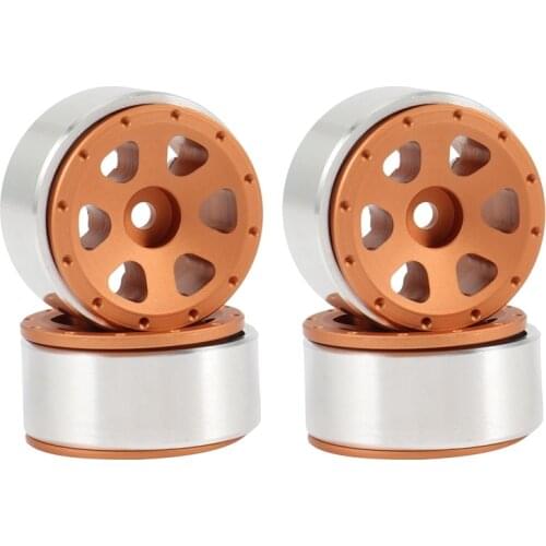 4PCS 1.0 Beadlock CNC Mini Crawler Wheel Rim Hub for 1/24 RC Crawler Car Axial SCX24 90081 AXI00002 Upgrade Parts