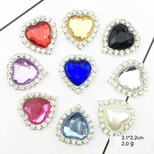 5 pcs Alloy Rhinestone diamond jewelry buckle DIY accessories Heart shaped diamond buckle diy handmade Hair crown bag materials