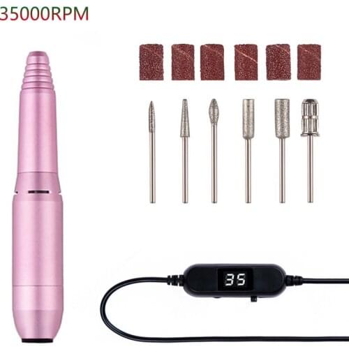 35000RPM Electric Nail Drill Machine Portable Manicure Drill Machine with LCD Display Salon Nail Drill Professional Nail Drill
