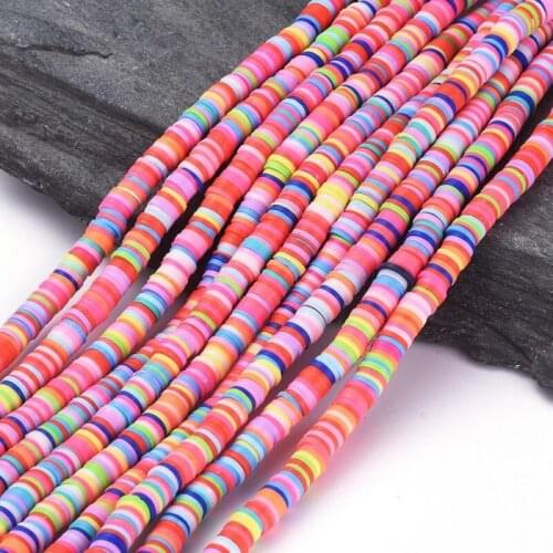 1strand Polymer Clay Bead Chip Disk Loose Spacer Handmade Beads For DIY Jewelry Making Necklaces Bracelets Mixed Color