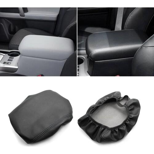 Center Armrest Leather Cover For Toyota 4Runner 2010 - 2016 2017 2018 Car Central Armrest Box Skin Cover Trim Elastic Bnad Type