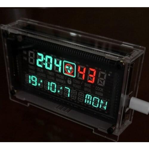 VFD clock Vacuum fluorescent display Two-color VFD screen 5V power supply time memory 6 inches
