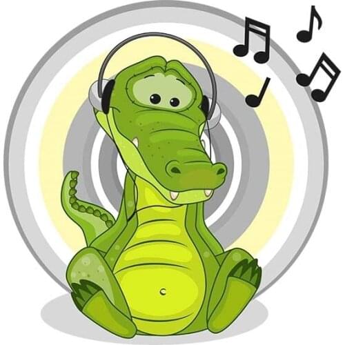 Dawasaru Cartoon Green Alligator Car Stickers Exquisite 3D Vinyl Decals Car Warp for Windows Wall Car Body Trunk 13cm X 13cm