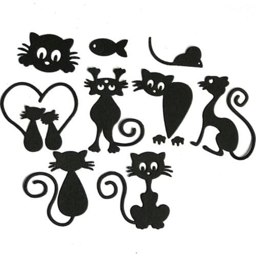 M68E Cute Cat Embossing Mould Printing DIY Scrapbooking Metal Cutting Dies Stencils