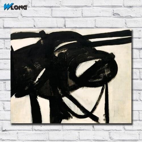 Large Size Oil Painting Franz Kline Chief,1950 Wall Art Canvas Prints Pictures for Living Room and Bedroom No Frames WLONG