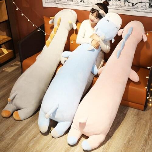 Kawaii Large Sheep Hippo Cow Plush Toy Soft Stuffed Sheep Long Pillow Animal Dolls Sleep Pillow Home Decor Dolls for Kids Girls