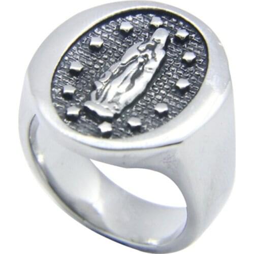 1pc Newest Cool Lucky Jesus Ring 316L Stainless Steel Jewelry Punk Style Jesus Ring