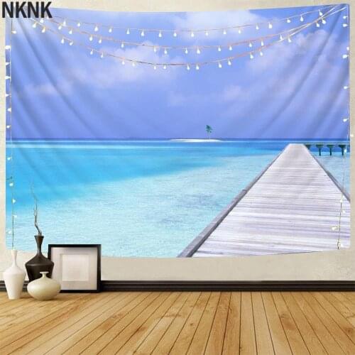 NKNK Beautiful Tapiz Ocean Tapestries Sky Tenture Mandala Landscape Home Tapestrys Wall Hanging Mandala Witchcraft Printed