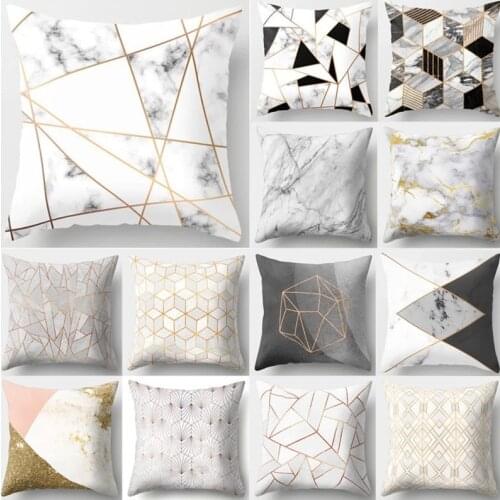 Brief Marble Geometric Sofa Decorative Cushion Cover Pillow Pillowcase Polyester 45*45 Throw Pillow Home Decor Pillowcover