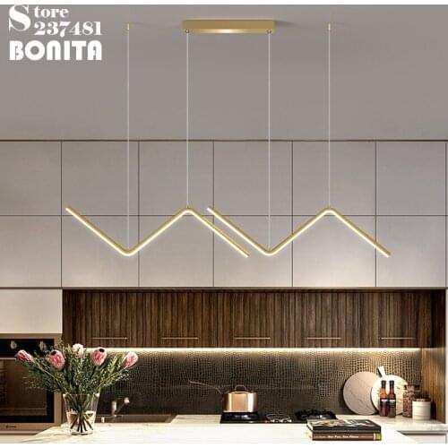 Long strip pendant lamp led Polyline ripple line irregular tube design lamp pendant lighting modern High-end hanging lights