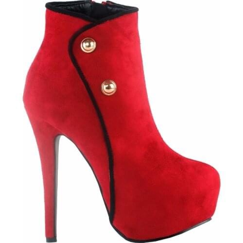 LF80829 Elegant Green/Black Button Stiletto Heel Platform Ankle Boot