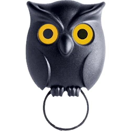 Magnetic Attraction Wall Key Holder Novelty Black Night Owl Magnetic Keychains Wall Mount Keyring Hanger Home Halloween Decor 3