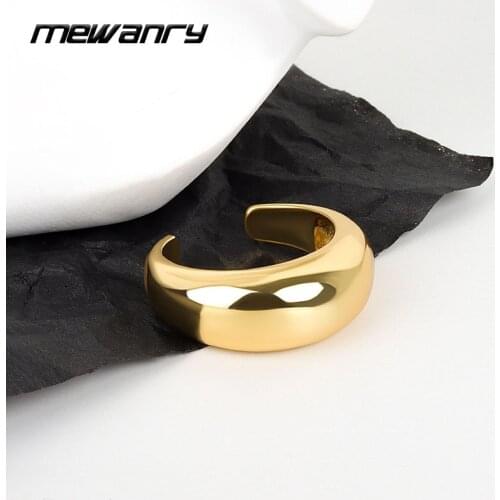 Mewanry Minimalist 925 Sterling Silver Rings for Women New Trend Elegant Party Jewelry Couples Gifts Vintage Glossy Accessories