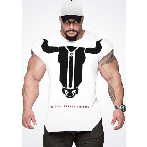 GYKZ summer fitness strapless bat sleeve top loose breathable lightweight mens large print T-shirt m-3xl