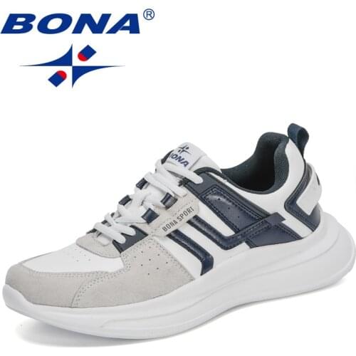 BONA 2021 New Designers Vulcanized Shoes Luxury SneakersMan Walking Shoes Men Casual Shoes Flats Moccasins Chaussure Homme Comfy