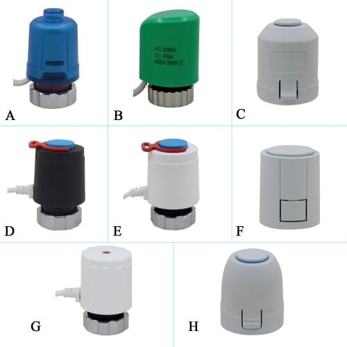 Actuator valve head for thermostat manifold underfloor heating radiator normally opene NC M28X1.5 230V24v NO NC electric thermal