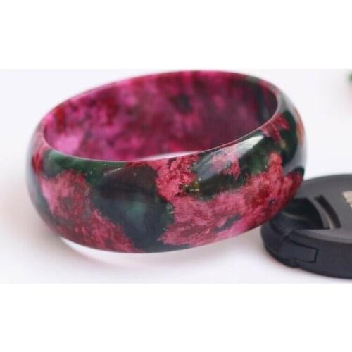 Natural Xiu Jade Peach Blossom Jade Widened Thickened Jade Bracelet