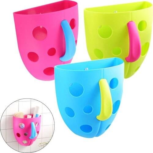 New Baby Plastic Bath Toy Organizer Scoop Storage Bin Hanging Organizer for Bathroom Accessories