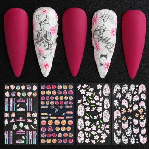 Transfer Decals Flower Design Accessories Paper Colorful Nail Art Sticker Makeup Tools for Party Manicure Stickers Self Adhesive