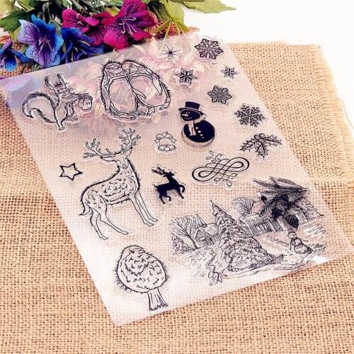 16.5x21cm Fairy Deer Forest Transparent Seal Clear Stamps Silicone Seal TPR Roller Stamp DIY Scrapbook Album / Card Cutting Dies