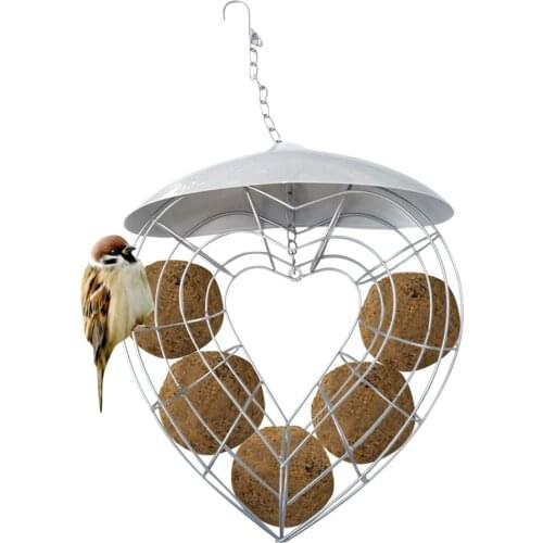 Garden Feeder Outdoor Hanging Bird Feeder Metal Portable Birds Food Dispenser Washable Bracket Pet Bird Supplies