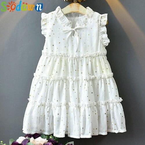 Sodawn Girls Dress Summer Toddler Dress Sleeveless Dress Hot Gold Little Star Princess Dress Girls Baby Kids Clothing