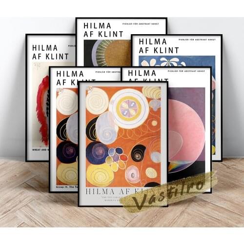 Hilma Af Klint Vintage Print Art Poster Exhibition Museum Canvas Painting Home Decor Living Room Wall Art Prints Picture Gift
