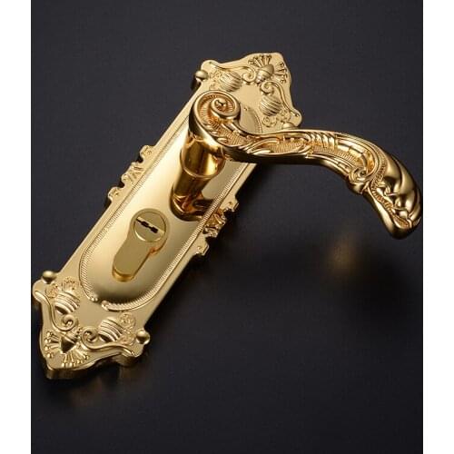 Indoor door lock household universal room lock stainless steel door handle handle hole free wooden door lock