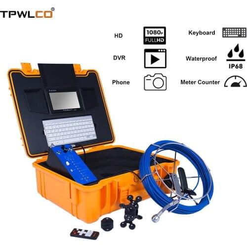 20m 7inch 25mm HD 1080P Stainless Steel Waterproof Camera With 12PCS Adjustable LED Endoscope Pipe Inspection Camera System