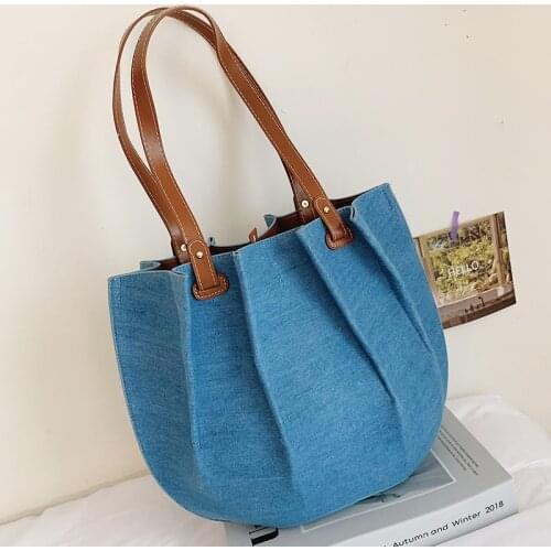 High Capacity Folds PU Leather Shoulder Bag For Women 2021 Designer Summer Purses And Handbags Female Travel Big Totes