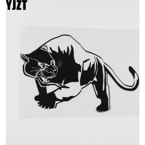 YJZT 16.4CMX10.5CM Tiger Panther Decal Predator Tribal Decor Vinyl Car Sticker Black /Silver 13C-0194